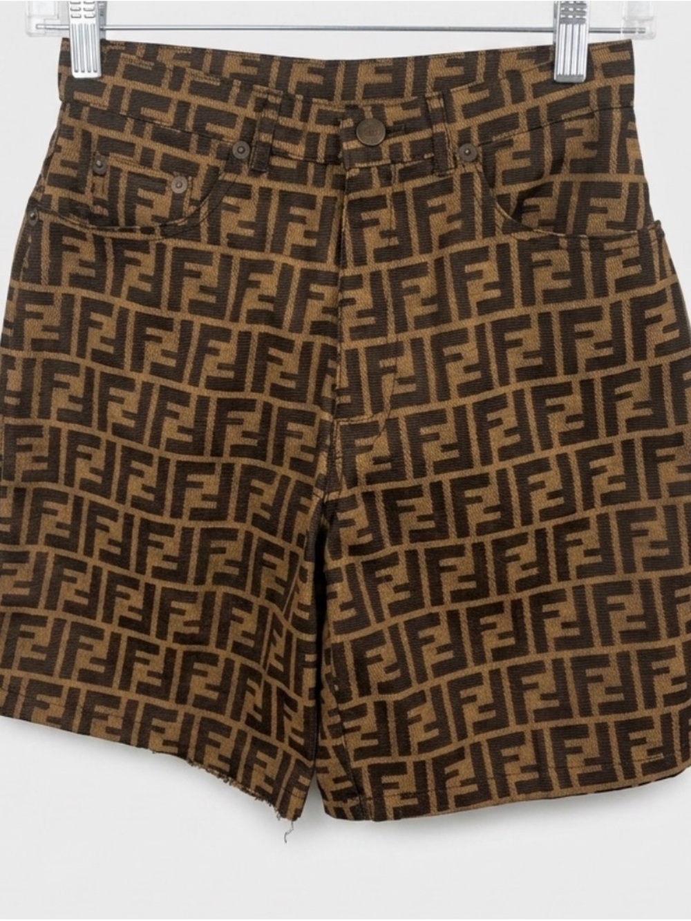 Vintage Fendi Brown Monogram FF Logo Zucca Shorts 1990s- XS